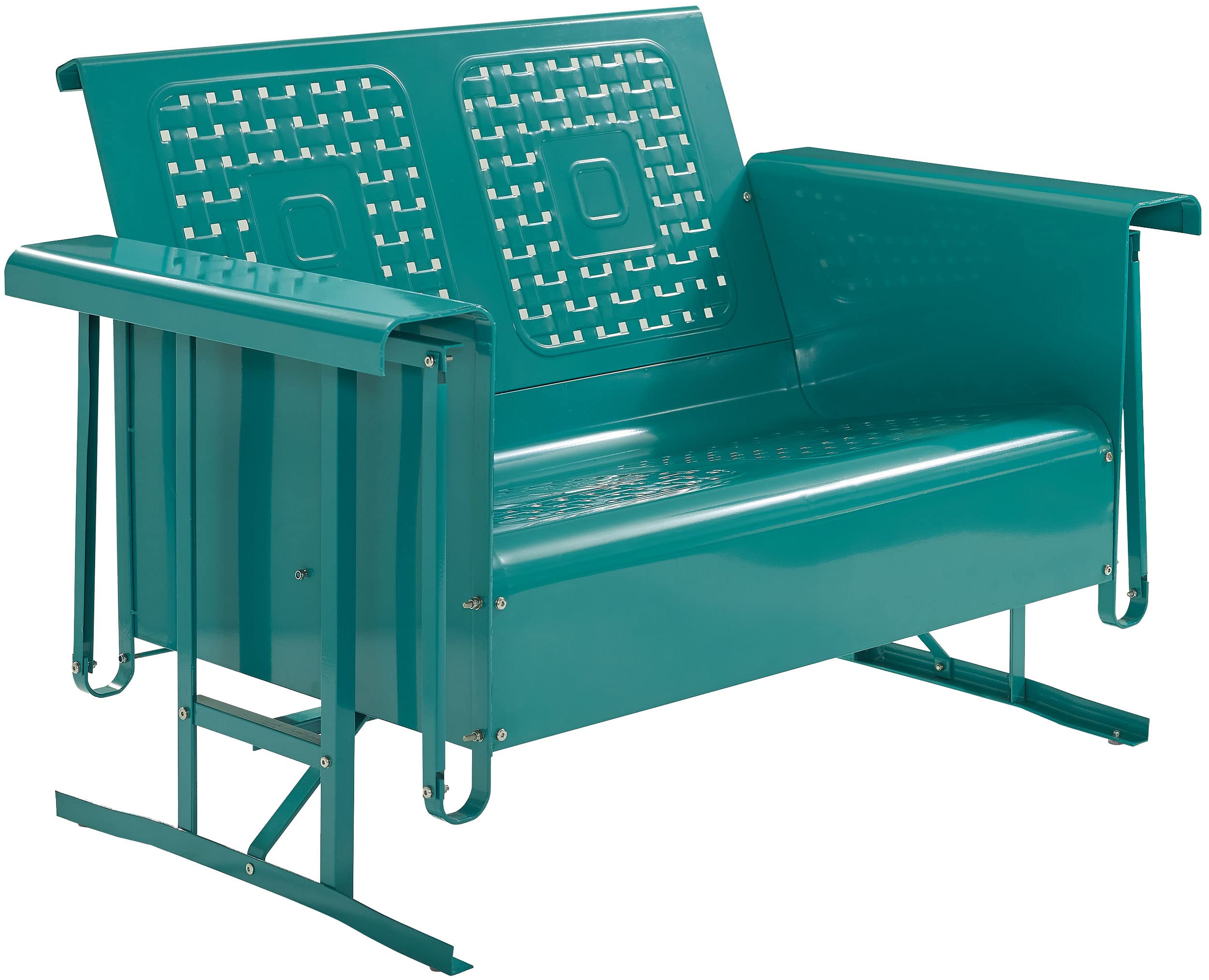 2-Person Rocking Patio Bench, Turquoise Gloss