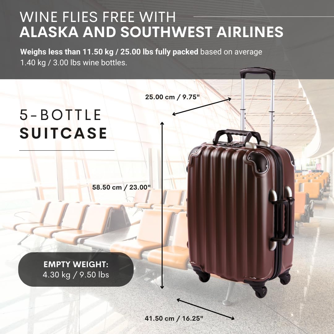 VinGardeValise The Original Wine Suitcase 5-Bottle