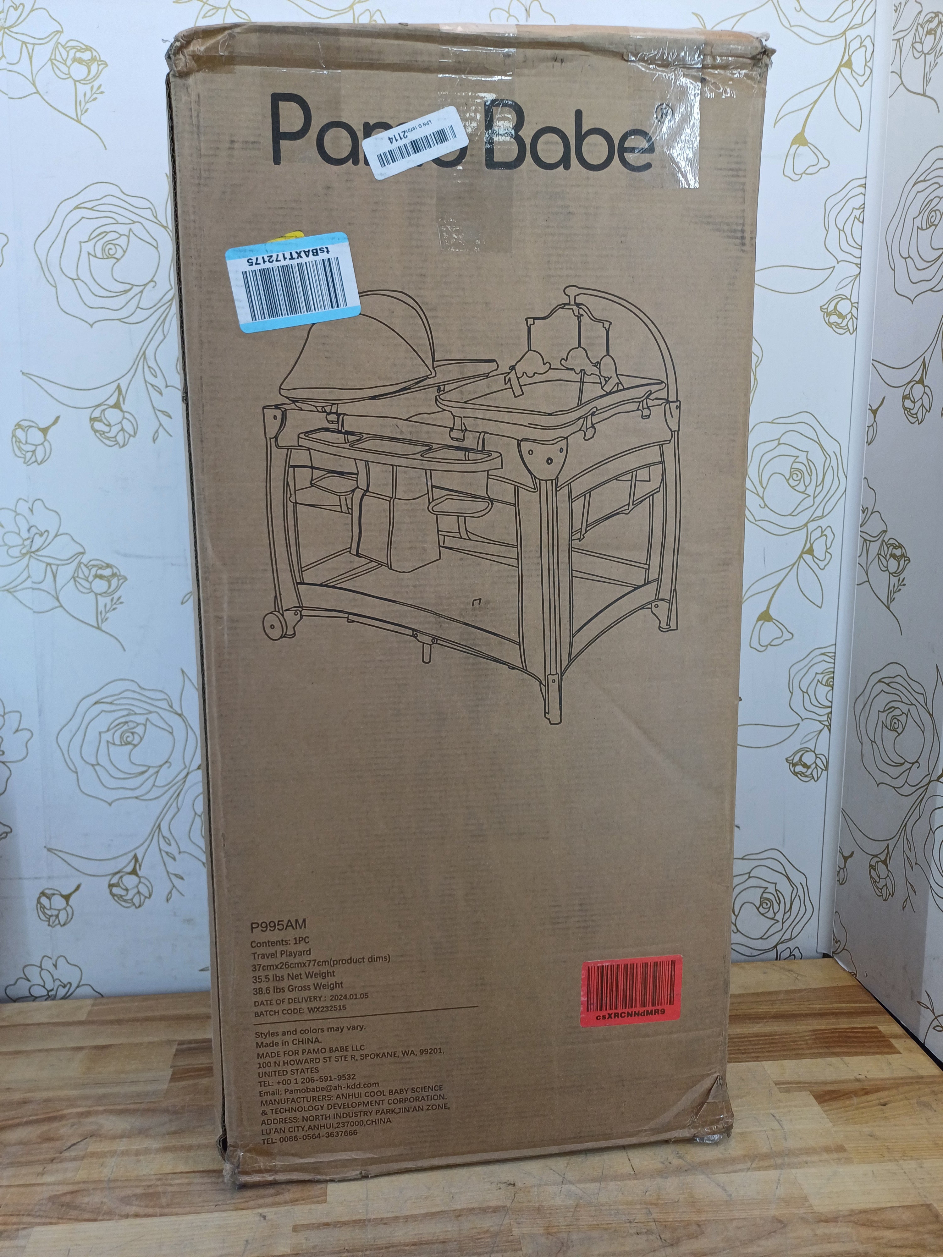 Pamo Babe 4 in 1 Portable Baby Crib Deluxe Nursery