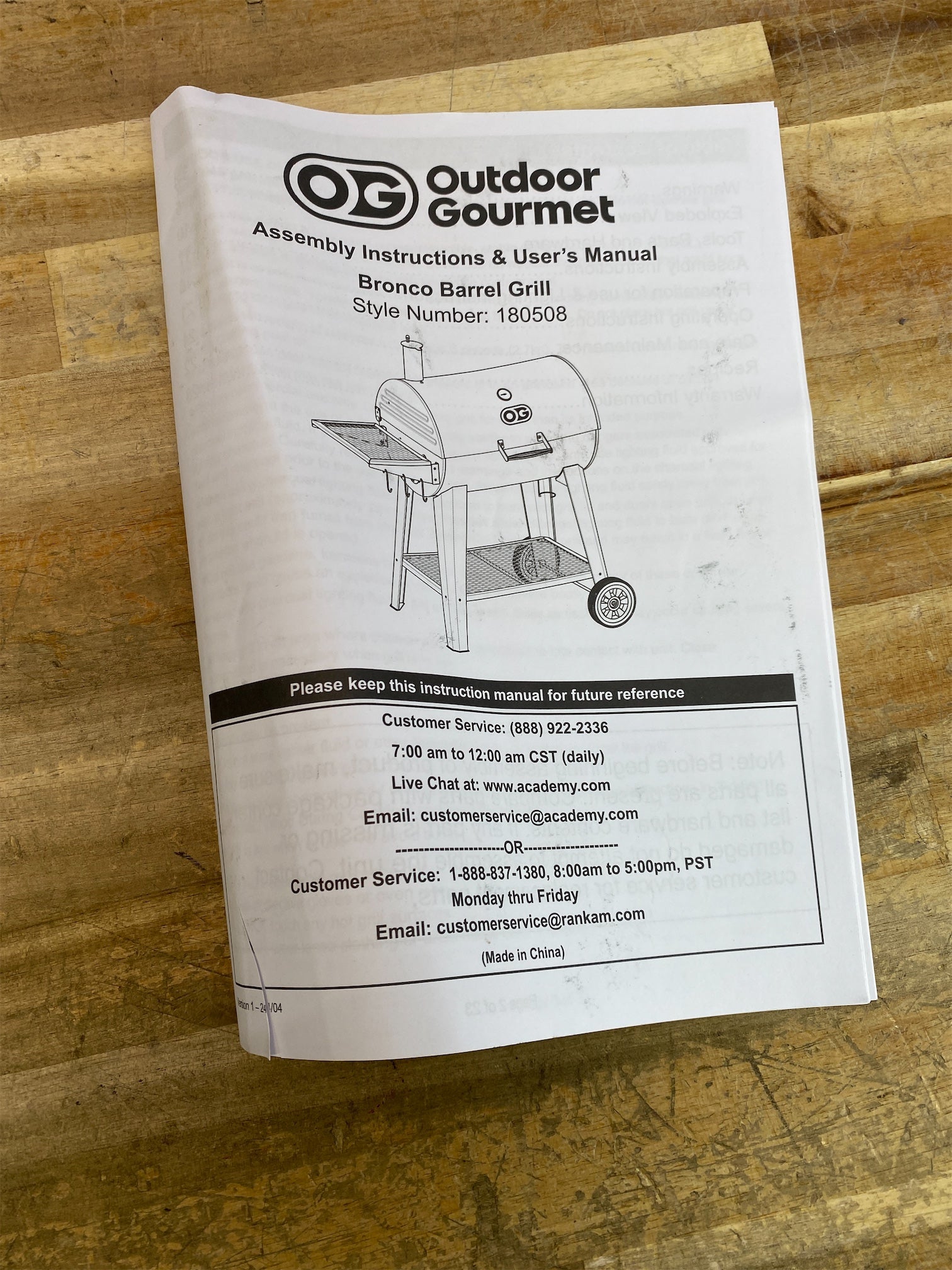 Outdoor Gourmet Bronco II Barrel Grill