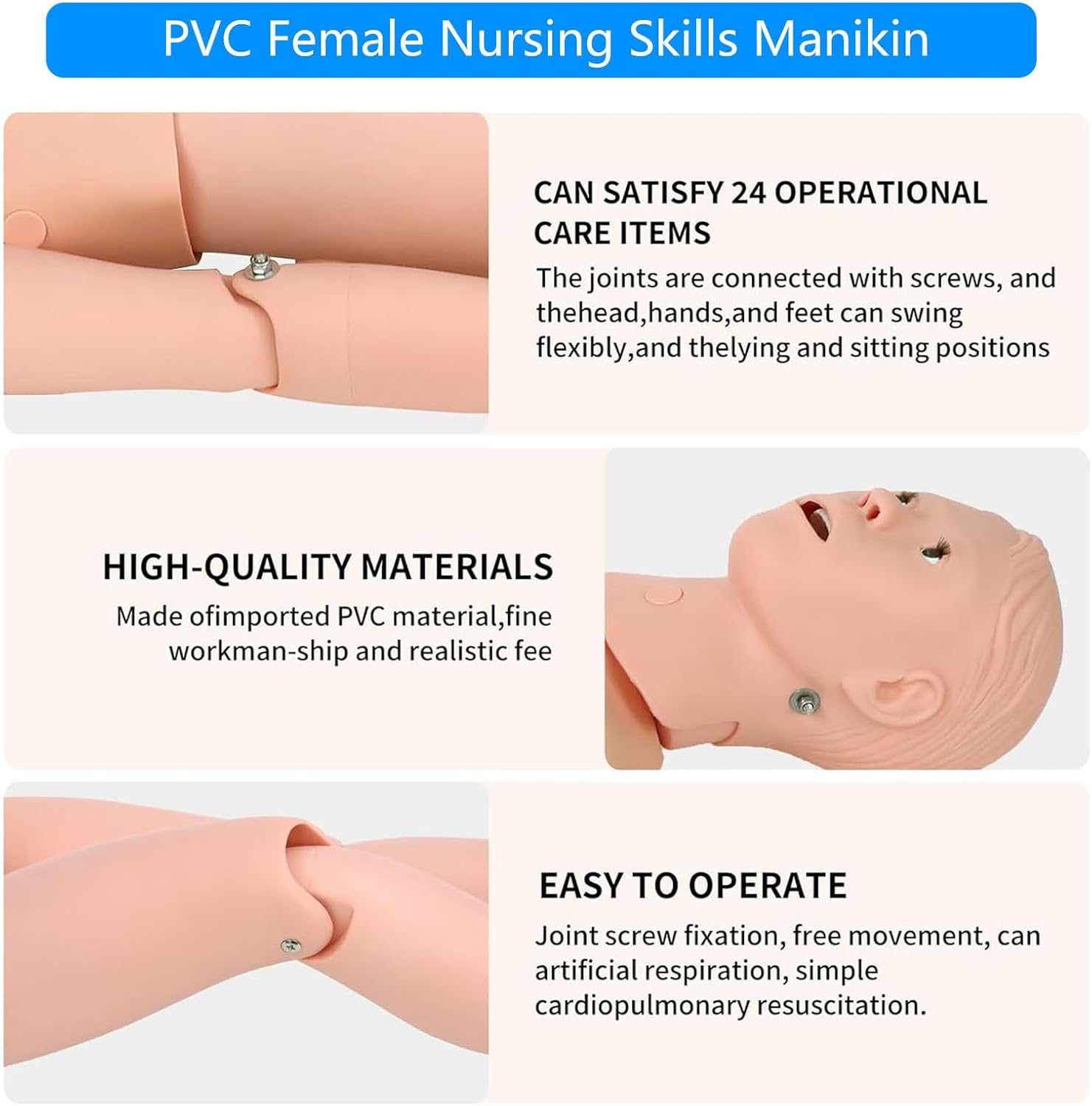 Patient Care Manikin 5.24ft Life Size - Nursing