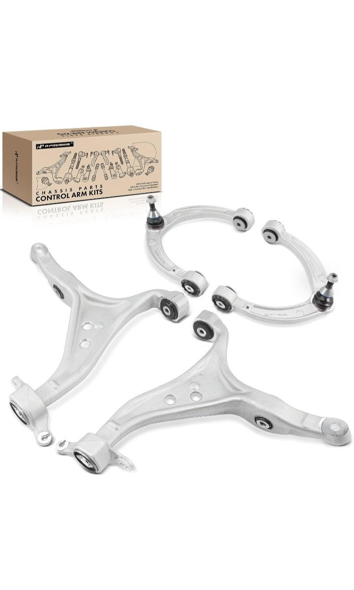 Mercedes-Benz, A-Premium Set of 4 Front Upper & Lower Control Arm, w. Ball Joint & Bushing