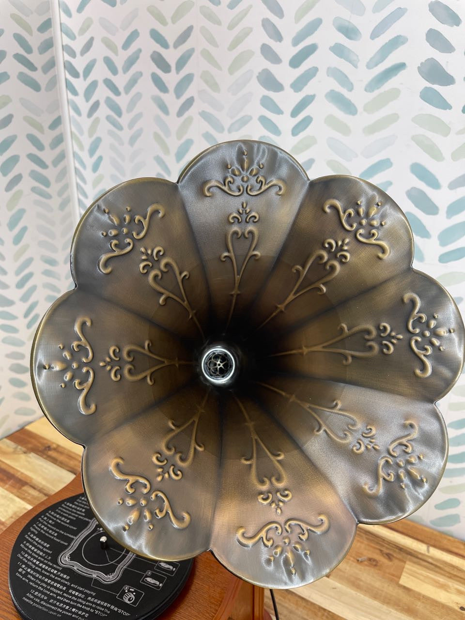 Wooden Phonograph Gramophone Turntable CD Player