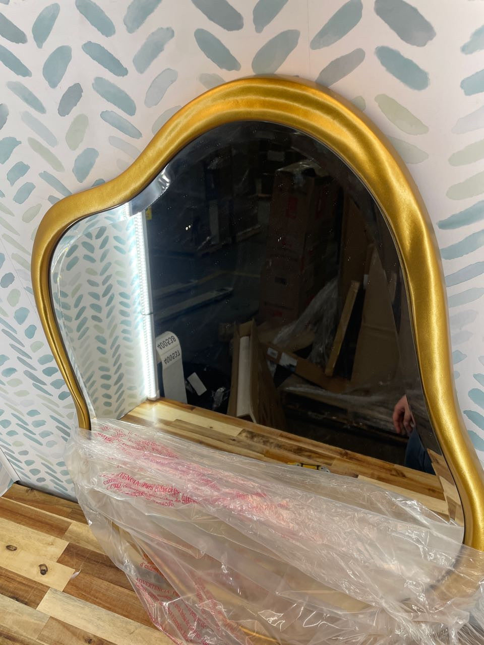 Irregular Wall Mirror 24"X36" Gold Asymmetrical