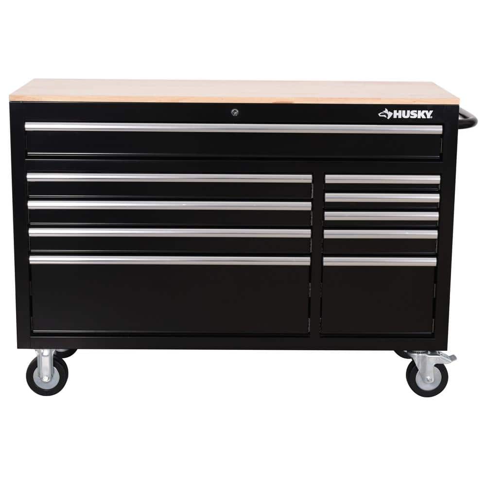 Husky Modular 52 in. W 10-Drawer Black Mobile