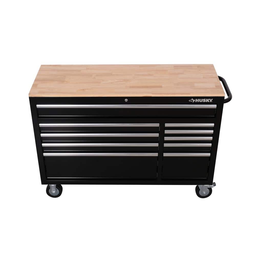 Husky Modular 52 in. W 10-Drawer Black Mobile