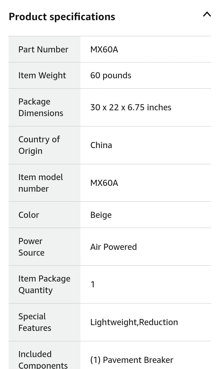 Ingersoll Rand MX60A Pavement Breaker 1-1/8 x 6"