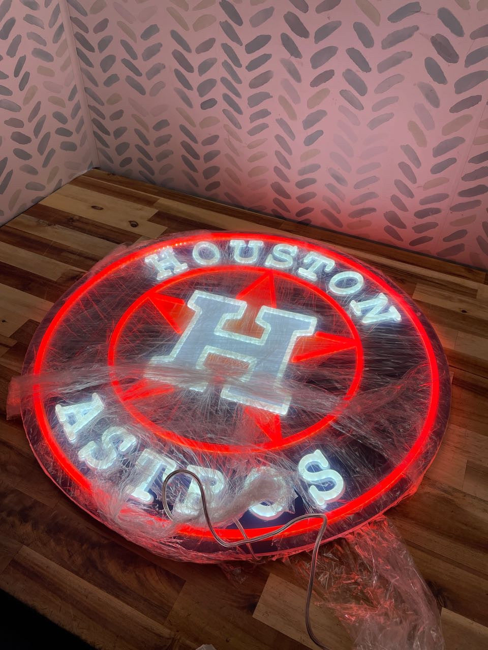 24"x24" Houston Sports Team Neon Sign Light Lamp