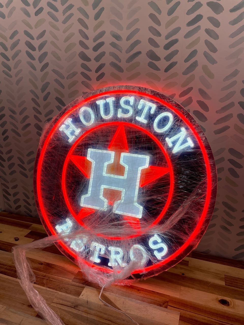 24"x24" Houston Sports Team Neon Sign Light Lamp
