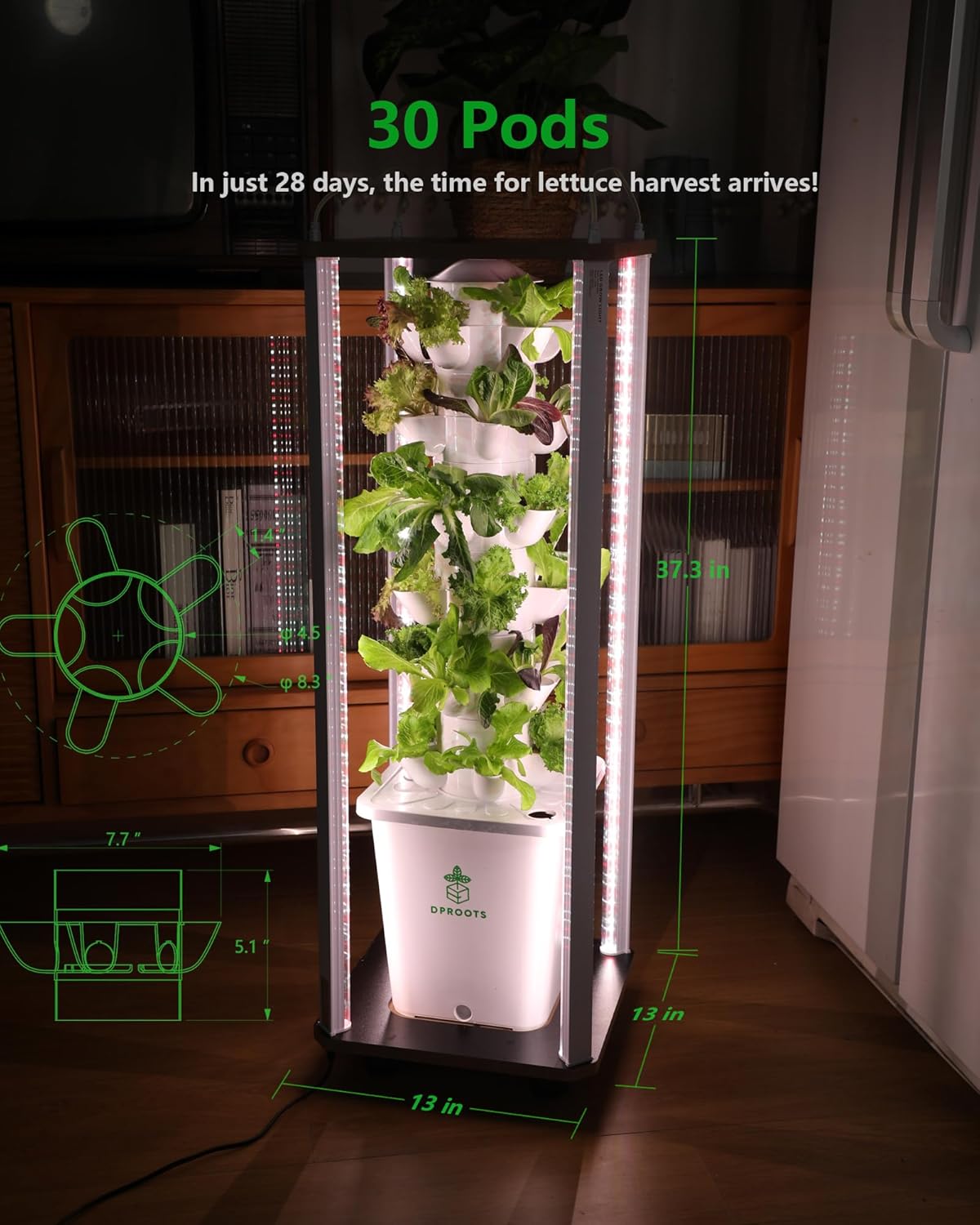 T6 Hydroponic Tower Growing System Kits 30 Pods
