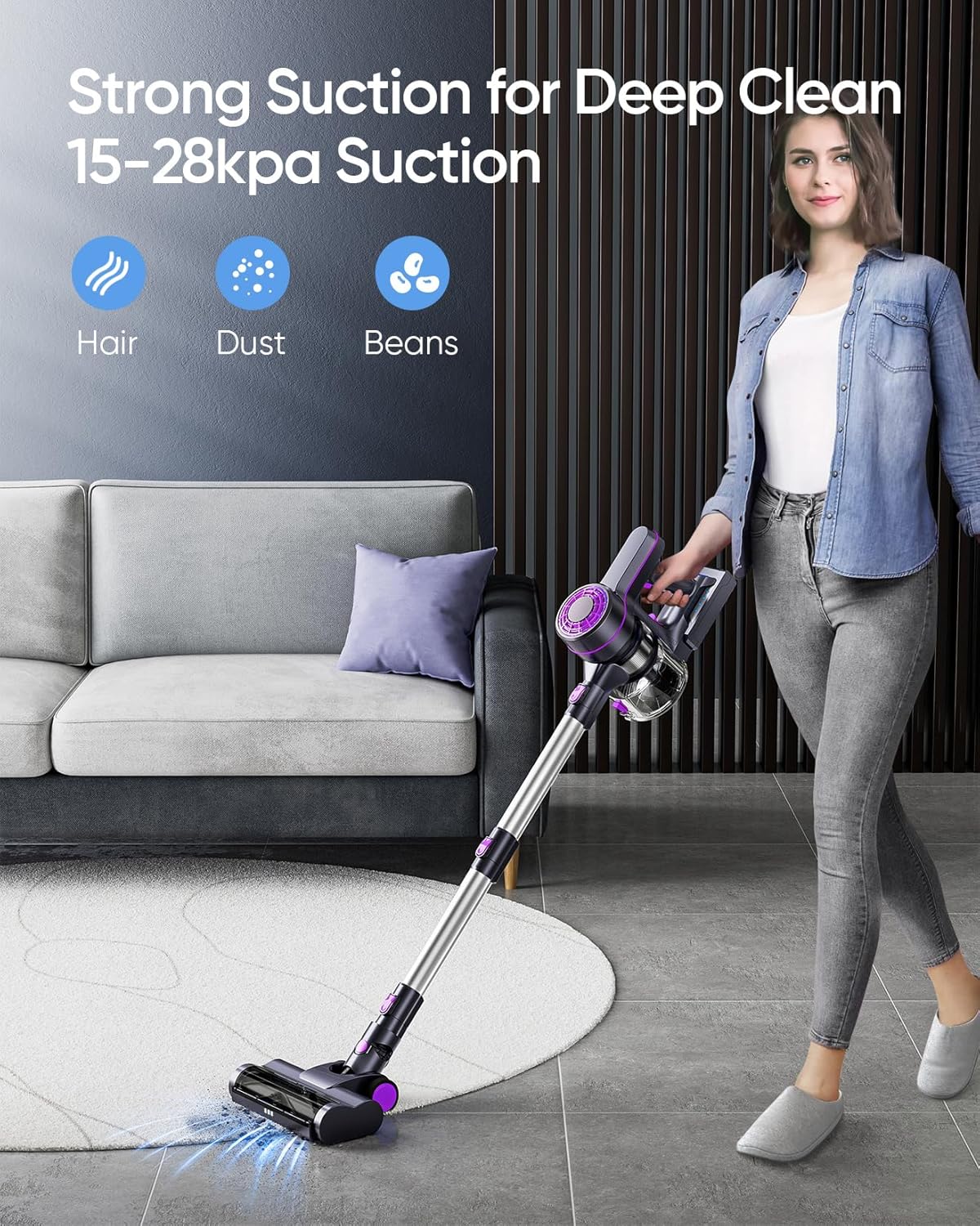 Cordless Vacuum Cleaner 28Kpa Powerful Suction